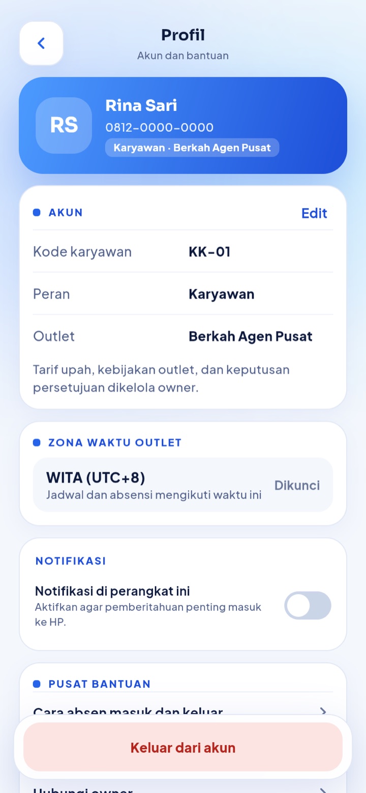 Profil karyawan: Data diri dan pengaturan